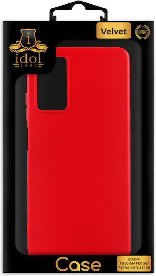 Idol 1991 Velvet 4 Странен Заден Калъф от Силикон Червен Poco M4 Pro 5G / Redmi Note 11s 5G