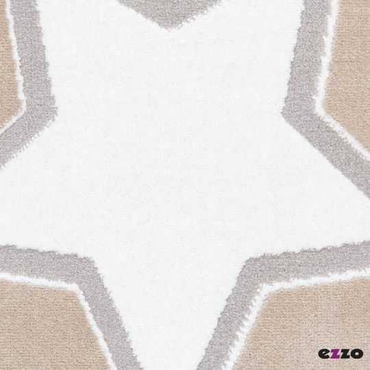 Ezzo A161ACD Kinder Teppich Sterne Beige 133x190cm Dicke 6mm