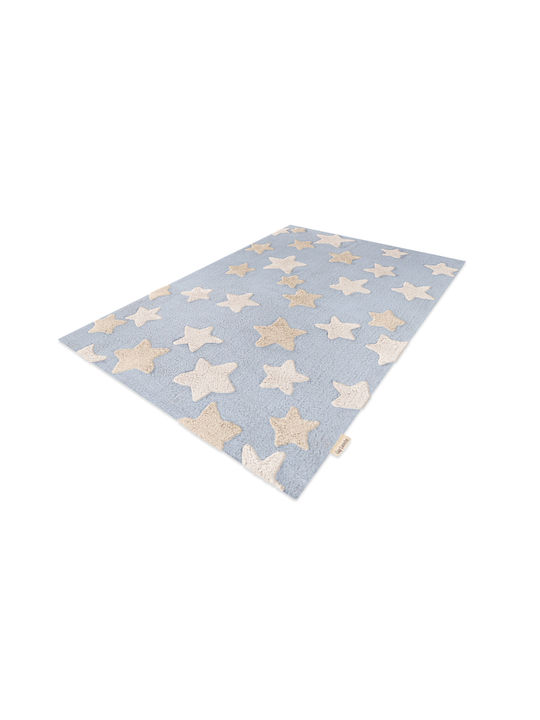 Guy Laroche Kids Cotton Rug Night Sky Stars 130x180cm Light Blue