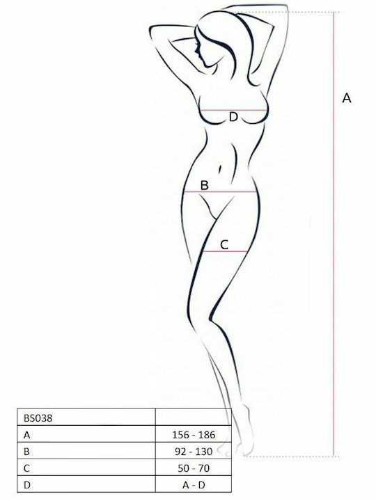Passion BS038 Bodystocking Sexy Alb