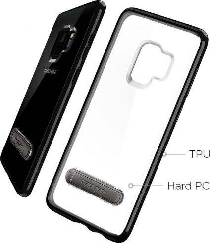 Spigen Ultra Hybrid S Задна корица Пластмаса Черен (Galaxy S9)