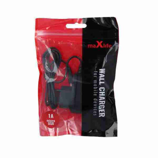Maxlife Charger with Built-in Cable micro USB Blacks (Charger)