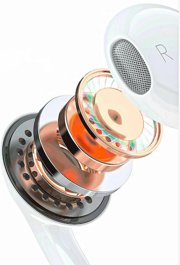 Dudao X14 Pro L Earbuds Handsfree με Βύσμα Lightning Λευκό