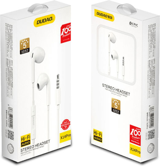 Dudao X14 Pro Earbuds Handsfree με Βύσμα 3.5mm Λευκό