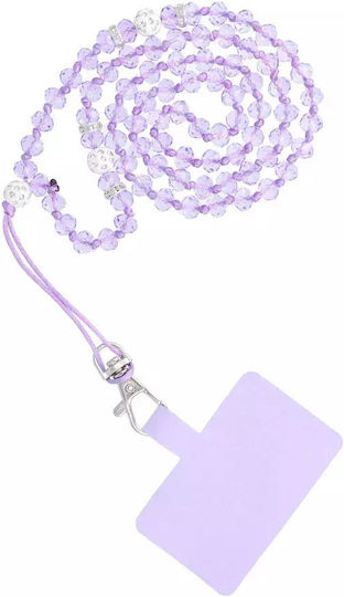 Blue Star Crystal Diamond Neck Strap for Mobile Purple
