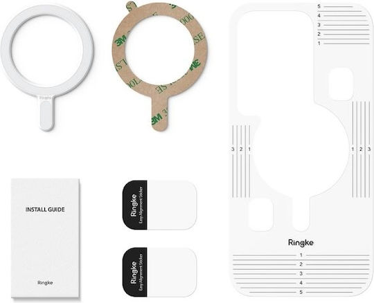 Ringke MagSafe Ring Universal Magnetic Plate με Οδηγό Ευθυγράμμισης Λευκό