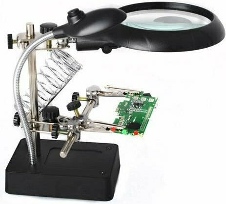 Bigstren Third Hand Tabletop Magnifying Lense with Light 1pcs