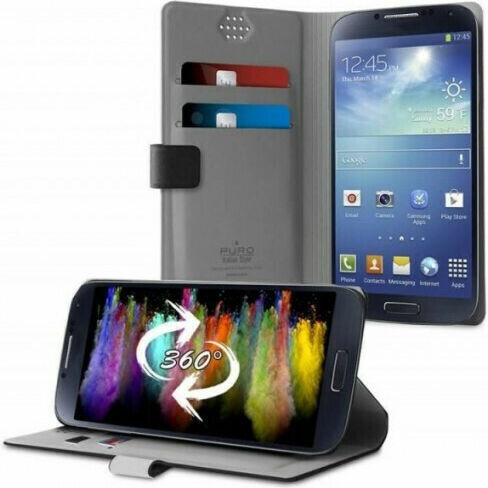 Puro UniWallet Buchhülle bis 4" Schwarz UNIWALLET1BLKM