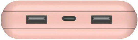 Belkin BPB012btRG Power Bank 20000mAh 15W with 2 USB-A Ports and USB-C Port Rose Gold