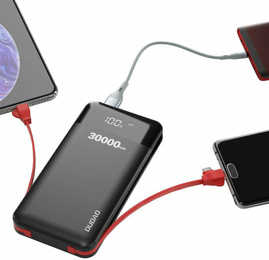 Dudao K1Max Power Bank 30000mAh με 2 Θύρες USB-A Μαύρο