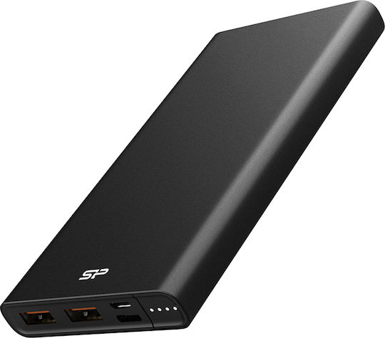 Silicon Power QP60 Power Bank 10000mAh 18W με 2 Θύρες USB-A και Θύρα USB-C Power Delivery / Quick Charge 3.0 Μαύρο