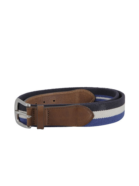 Gant Men's Fabric Webbing Belt Elastic Belt Navy Blue