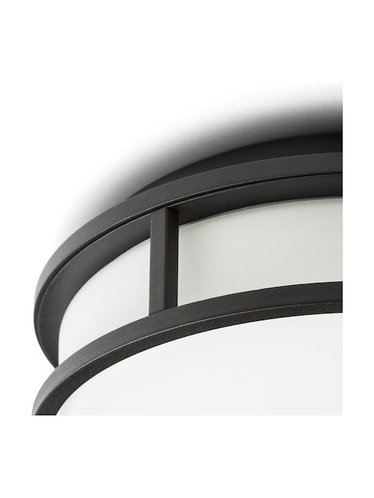 Rendl Light Studio Grande Πλαφονιέρα Οροφής Εξωτερικού Χώρου με Ενσωματωμένο LED σε Μαύρο Χρώμα R13679