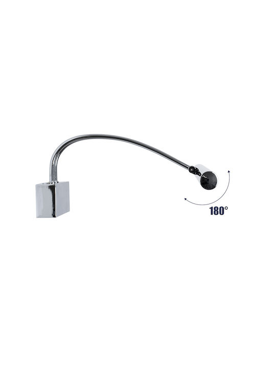 GloboStar Laura Modern Lamp Bathroom with Integrated LED and Natural White Light Silver 60x13cm