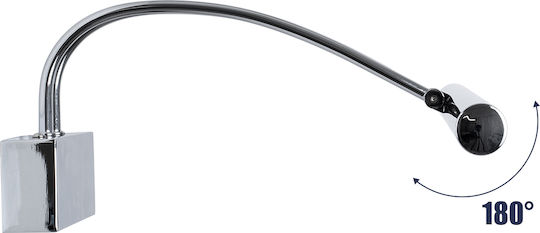 GloboStar Laura Modern Lamp Bathroom with Integrated LED and Natural White Light Silver 60x13cm