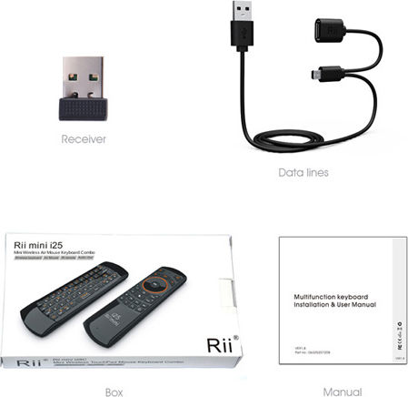 Riitek Universal Τηλεχειριστήριο Rii mini i25 για TV Boxes