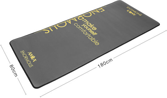 AMILA Enormous Exercise Mat Black (180x80x1cm)