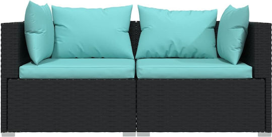 Garten- und Outdoor-Möbelsets Wohnzimmer Typsatz 3 Stück Schwarz mit Kissen