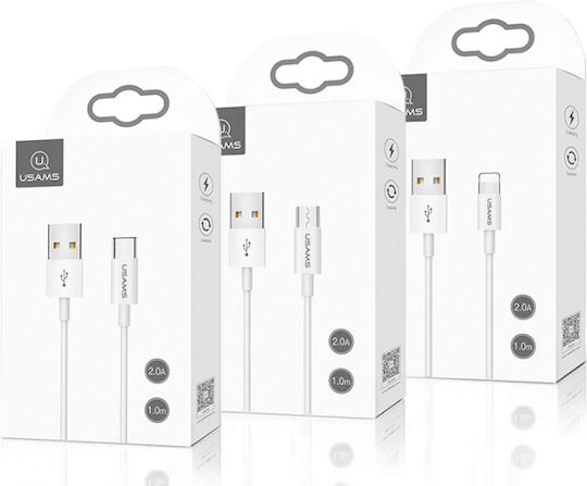 Usams US-SJ283 USB to Lightning Cable Λευκό 1m (SJ283USB01)