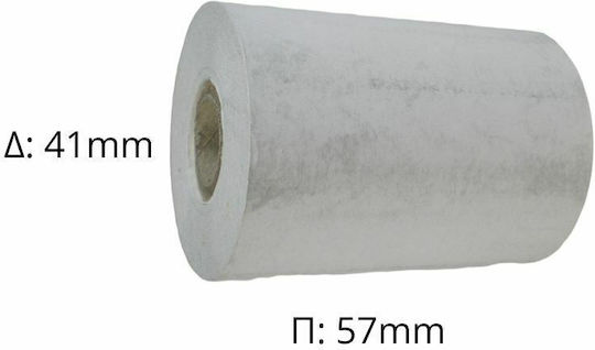 Thermische Kassenrollen Registrierkasse Π57xΔ41mm mit Länge 25m 60Stück 244139