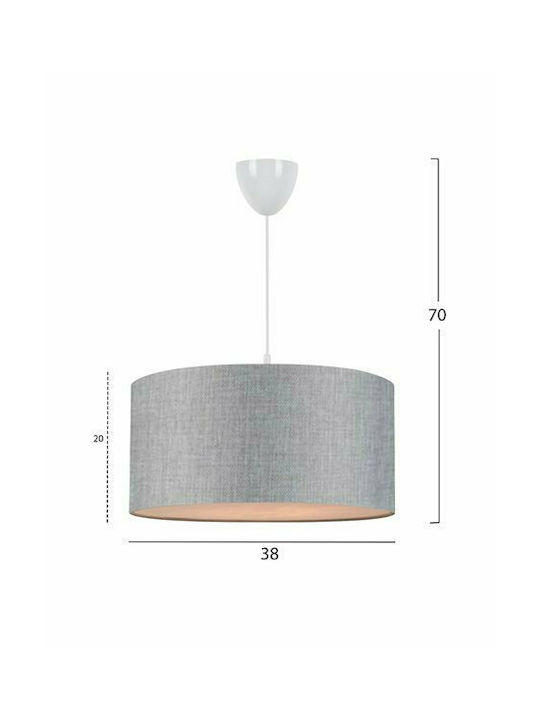 HomeMarkt Pendant Light Single-Light for Socket E27 Gray