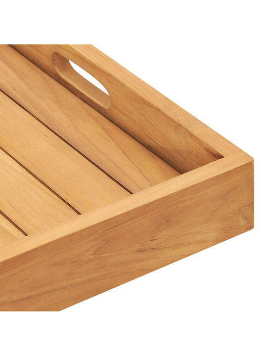 vidaXL Holz Rechteckig Serviertablett mit Griffen in Braun Farbe 50x50x7cm 315457 1Stück