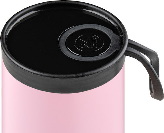 24Bottles Travel Tumbler Glass Thermos Stainless Steel BPA Free 350ml Candy Pink with Mouthpiece