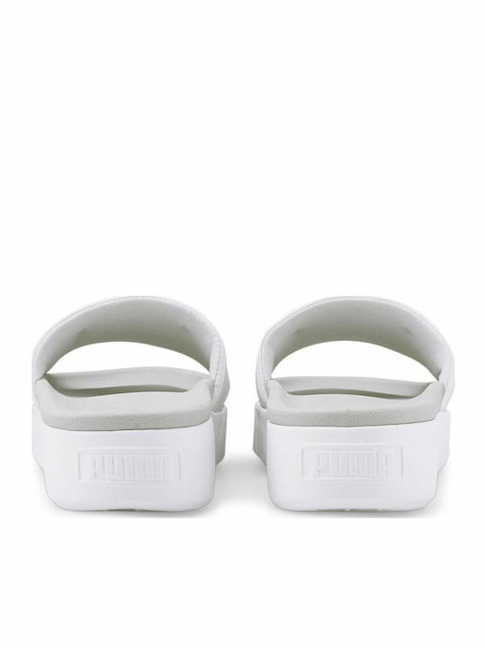 Women's Platform Slides White