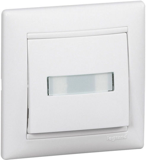 Legrand Valena Front Plate Wall Push Bell Button without Frame Μονό Φωτεινό White 774217