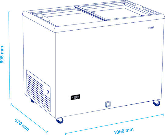 Tensai Ice 300 Stehender Selbstbedienungstiefkühler mit 2 Türen 304Es H106xW67xH89.5cm
