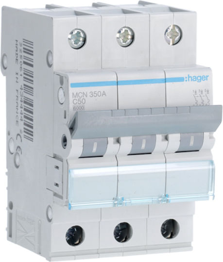 Hager Siguranță automată 50A Tripolară AC MCN350A