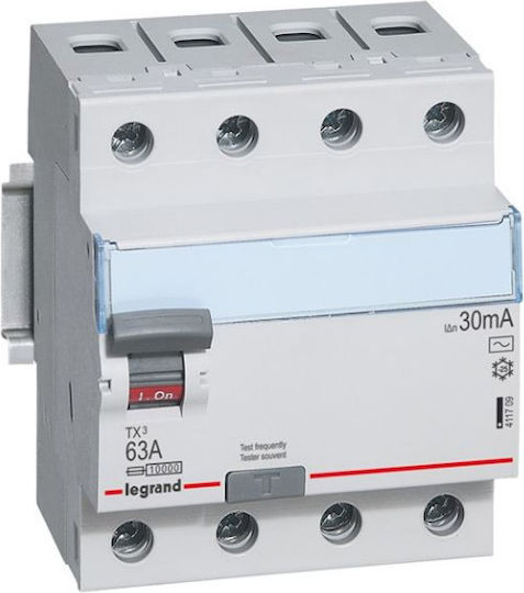 Legrand TX3 Phase 4-Pole Earth Leakage Relay 40A 100mA