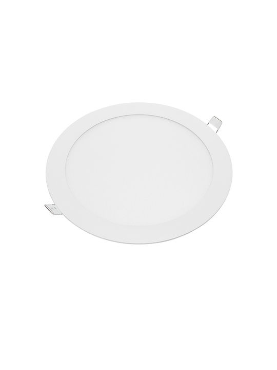 Optonica Στρογγυλό Χωνευτό LED Panel 18W με Φυσικό Λευκό Φως 4500K 22.5εκ.