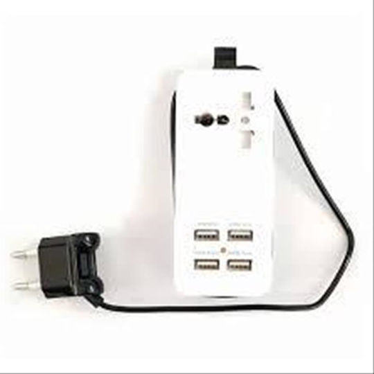 Powertech Αντάπτορας Πρίζας από Universal σε Ελλάδας με 4 Θύρες USB