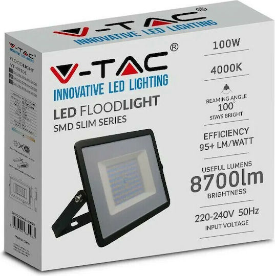V-TAC Waterproof LED Floodlight 100W Natural White 4000K IP65