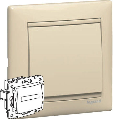 Legrand Valena Front Plate Wall Push Bell Button without Frame Μονό Φωτεινό Beige 774117