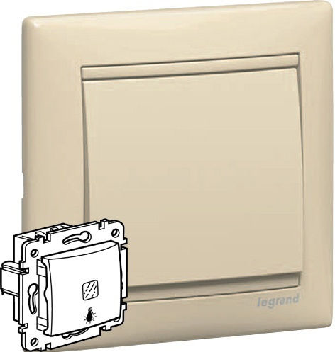 Legrand Valena Front Plate Wall Push Staircase Button without Frame Μονό Φωτεινό Beige 774313