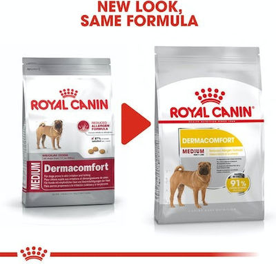 Royal Canin Dermacomfort Medium 12kg Hrană Uscată pentru Câini Adulți de Rase Medii cu Porumb și Orez