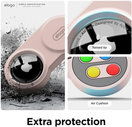 Elago W5 Schlüsselbund-Etui Silikon für AirTag Sand Pink