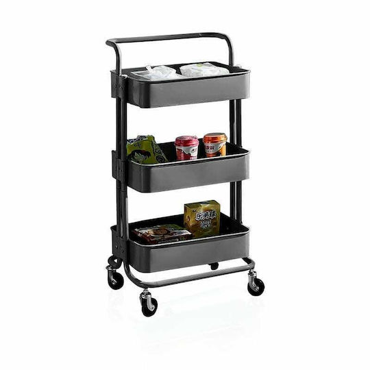 Wheeled Metallic Tool Carrier W45xD35xH87cm