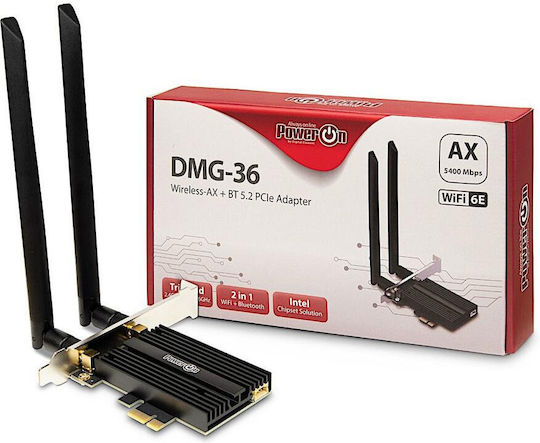 Inter-Tech DMG-36 Ασύρματη Κάρτα Δικτύου Wi‑Fi 6E (5400Mbps) PCI-e