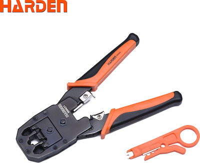 Harden Ethernet Internet Cable Crimping Plier RJ12, RJ11, RJ45, RJ10 with Cable Cutter (Length 190mm)