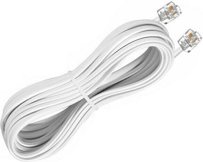 Comp Flat Telephone Cable RJ11 6P4C 15m White (T20564)