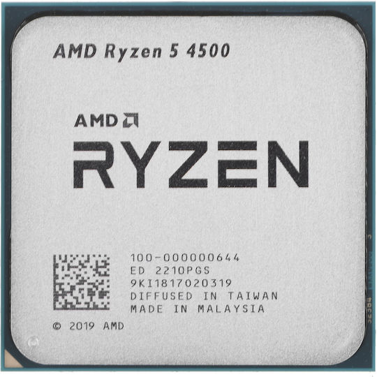 AMD Ryzen 5 4500 2.3GHz Επεξεργαστής 6 Πυρήνων για Socket AM4 σε Tray με Ψύκτρα