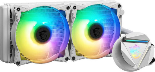MSI MSI CoreLiquid 240R V2 v2 Water Cooling System AIO CPU with 2 120mm Fans and ARGB Lighting White