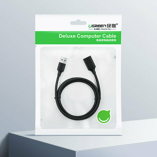 Ugreen USB 2.0 Cable USB-A male - USB-A female Μαύρο 0.5m (10313)