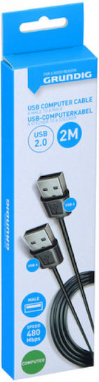 Grundig USB 2.0 Kabel USB-A-Stecker - USB-A-Stecker Schwarz 2m 47239