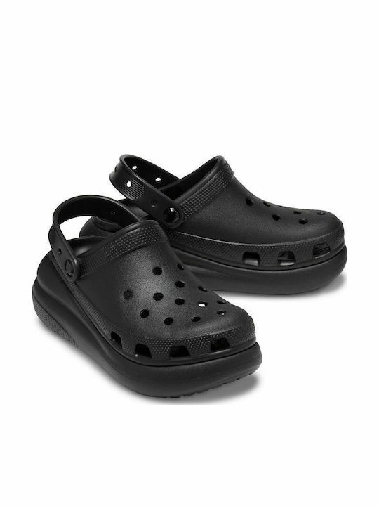 Crocs Classic Crush Ανατομικά Σαμπό Μαύρα Crocs Classic Crush Ανατομικά Σαμπό Μαύρα