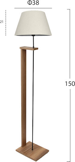 HomeMarkt Lampa de podea Î150xL38cm. cu Soclu pentru Bec E27 Negru