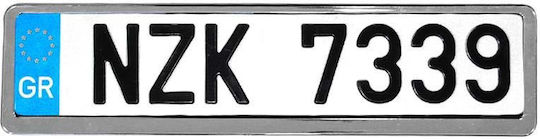 Carner Car License Plate Frame Front - Back Plastic 52 x 12cm Chromium 1 Piece